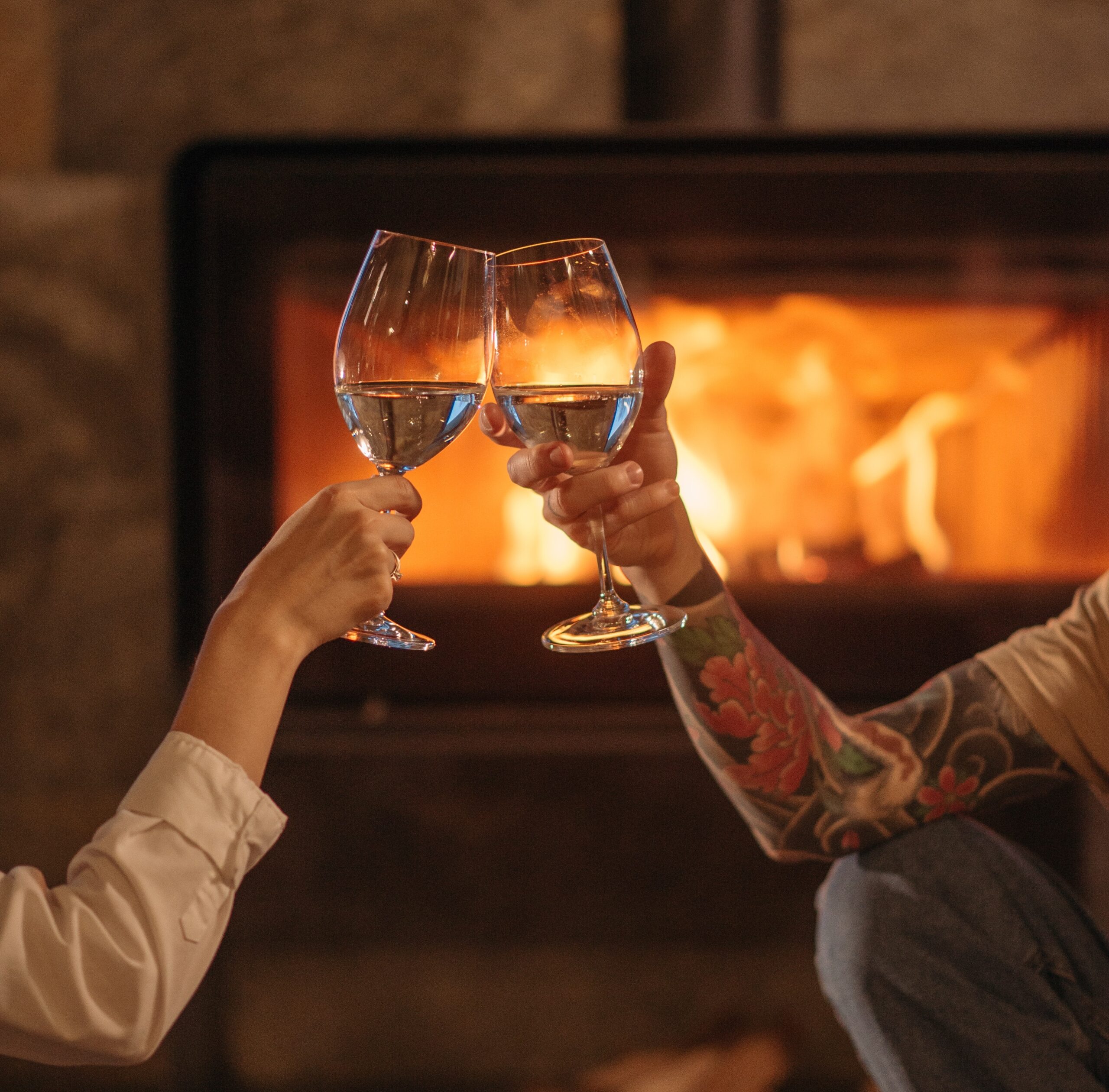 Mintaro Hideaway Clare Valley Holiday Accommodation - log fire and wine